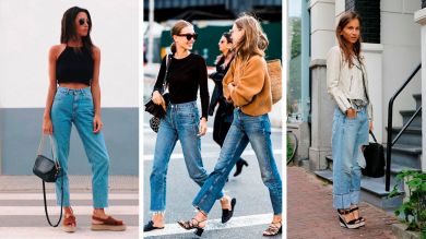 Девушки в стильных образах с джинсами-бойфрендами