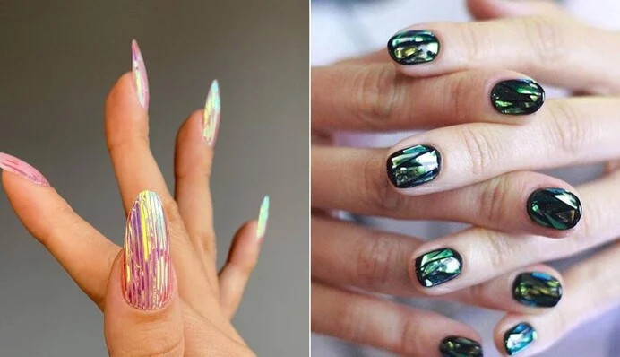 Ребристий скляний манікюр