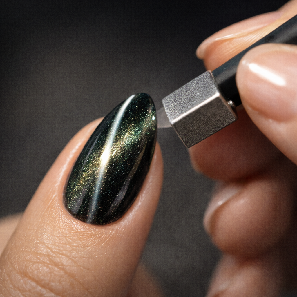 Ребристий скляний манікюр