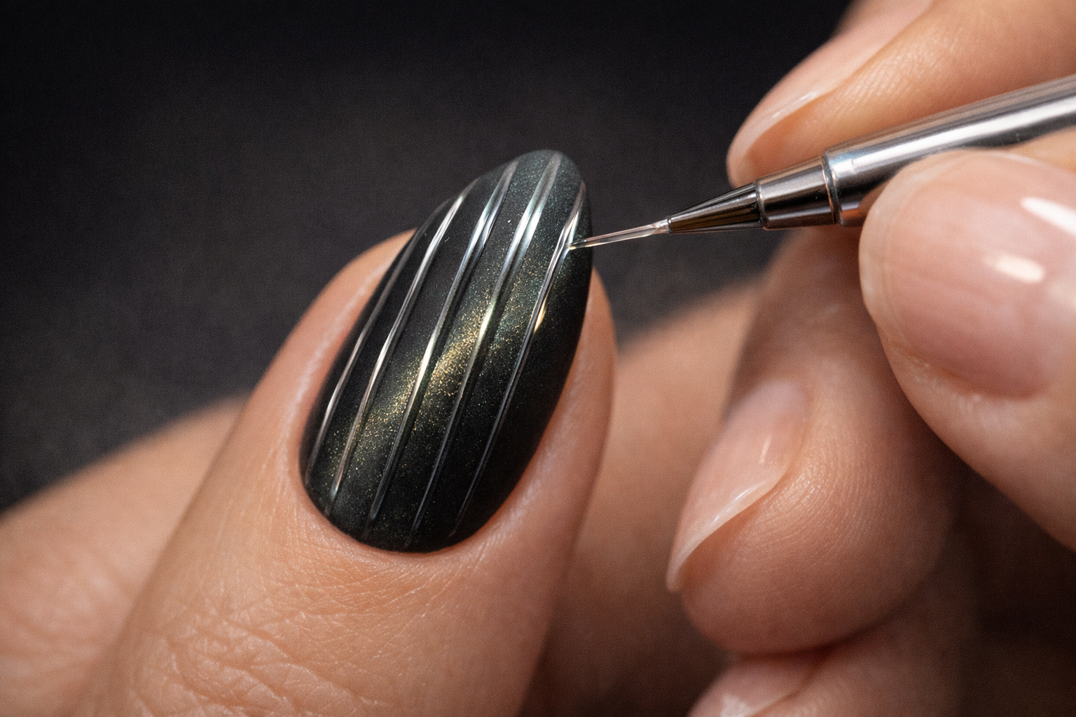 Ребристий скляний манікюр