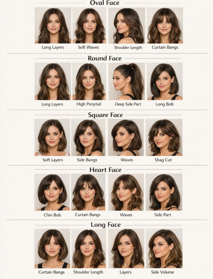 Стрижки за формою обличчя – візуальний гід для всіх типів