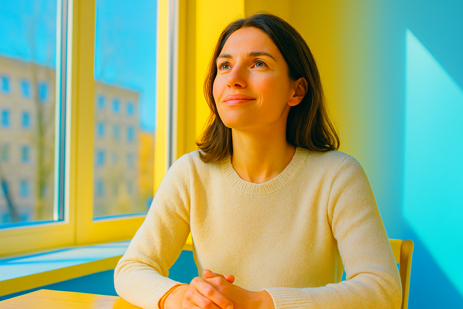 Жінка радіє