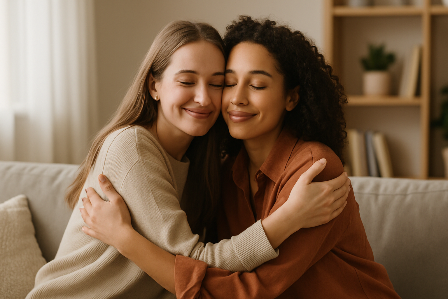 Подруги обіймаються 