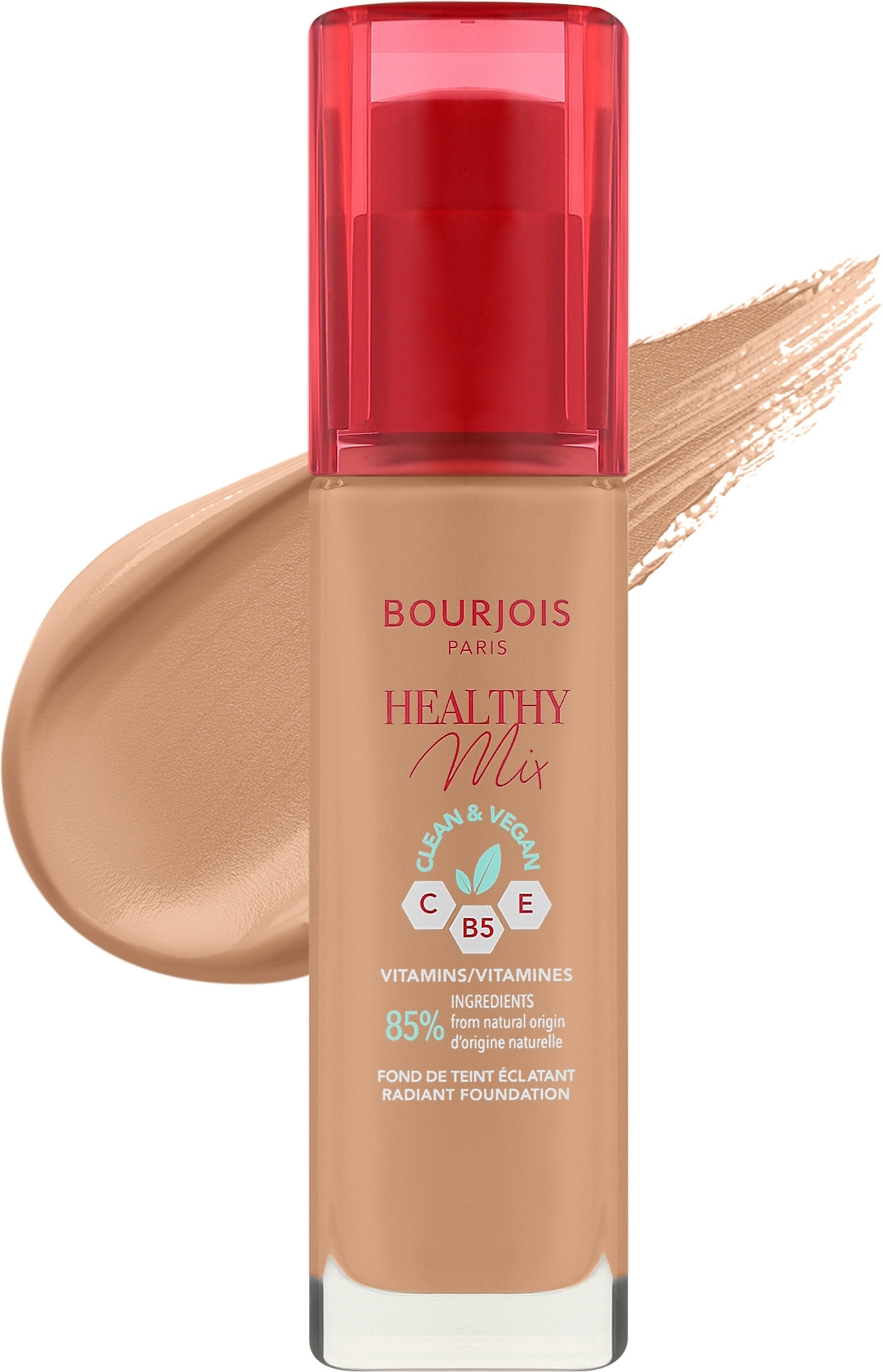 Тон Bourjois Healthy Mix нанесений на шкіру пензлем