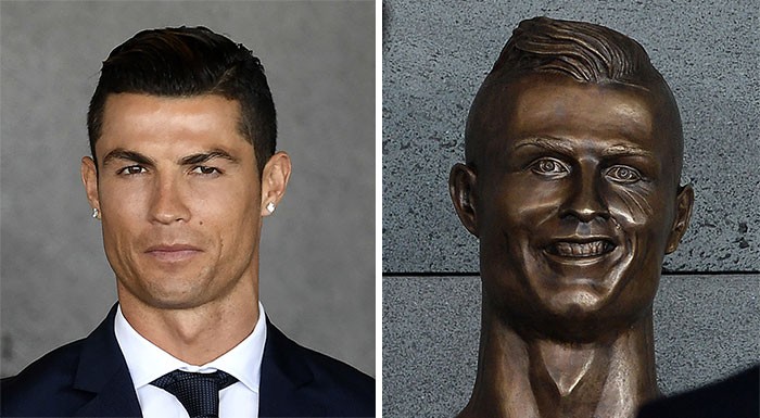 Бронзовая статуя Роналду мемы фото