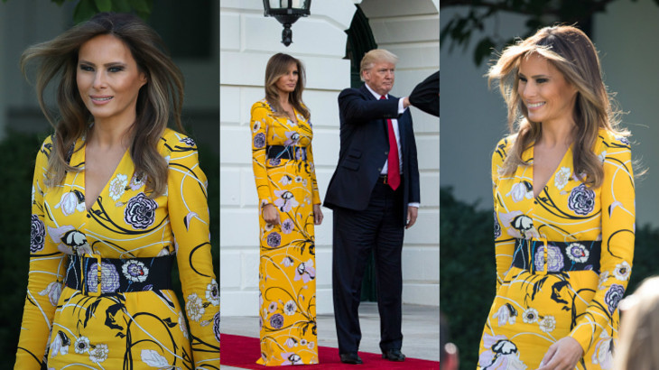 Мелания Трамп в длинном платье