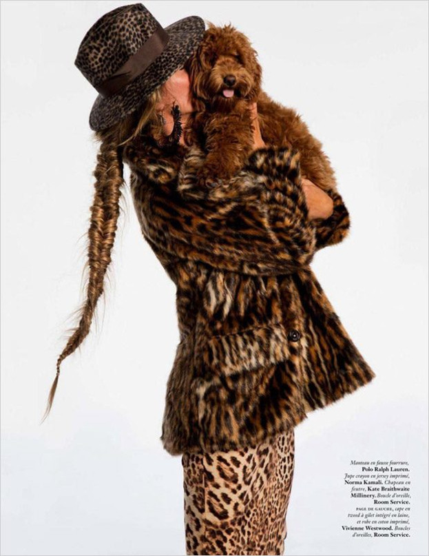 Жизель Бундхен и пес в фотосессии для Vogue