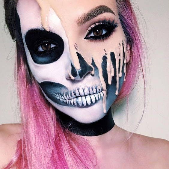 Красочный макияж на Хэллоуин