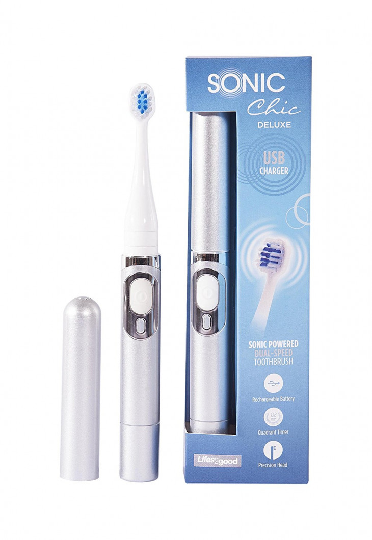 Sonic Chic Deluxe Silver Toothbrush