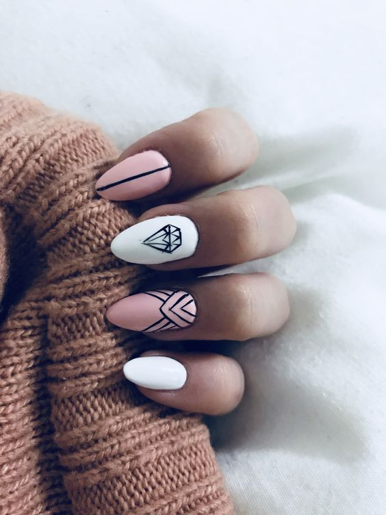 стильный дизайн ногтей геометрия