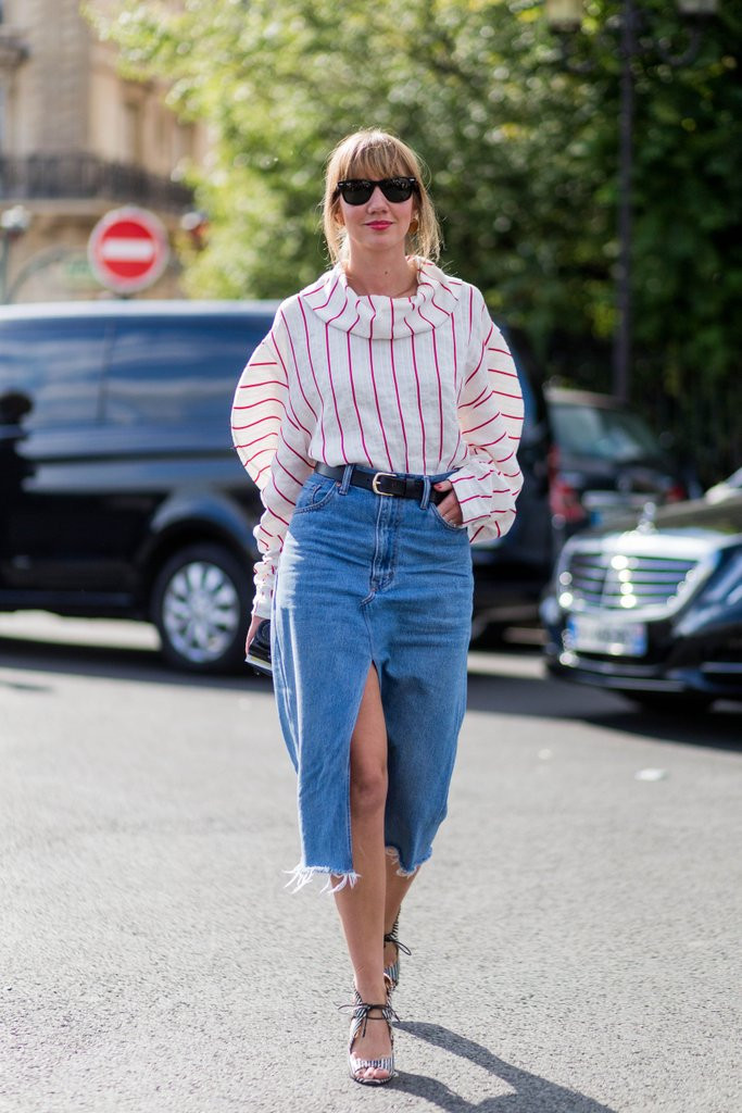 модные тренды 2018 - джинсовая юбка