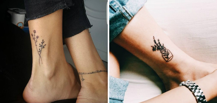 Маленькие татуировки на ноге