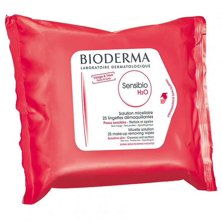Салфетки для демакияжа Sensibio H2O Wipes от Bioderma 