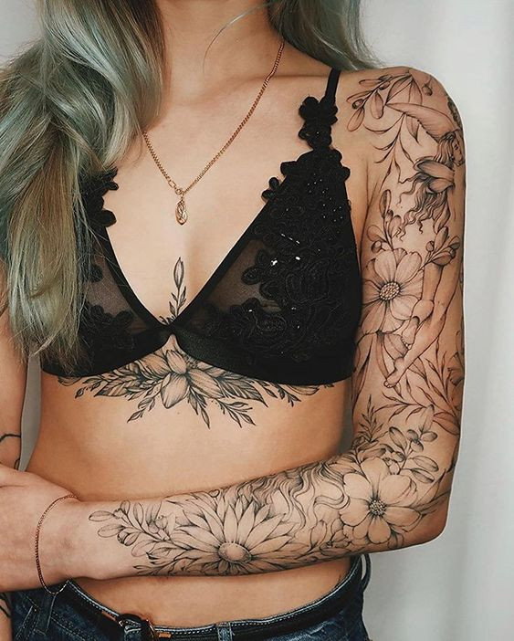 Идеальное украшение: красивые идеи цветочных татуировок