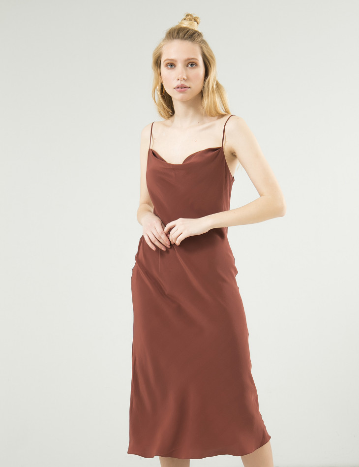 Шелковое слип-платье бордового цвета Salvaje