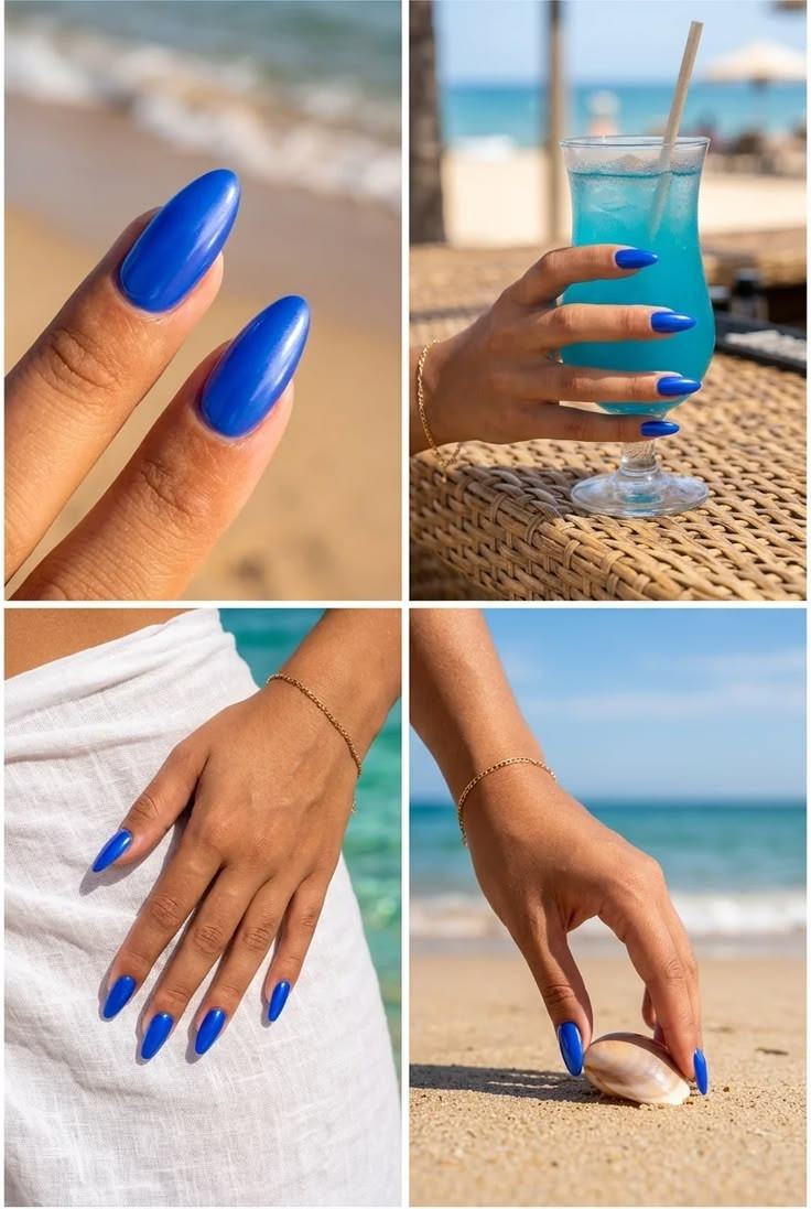 Синій манікюр Electric Blue
